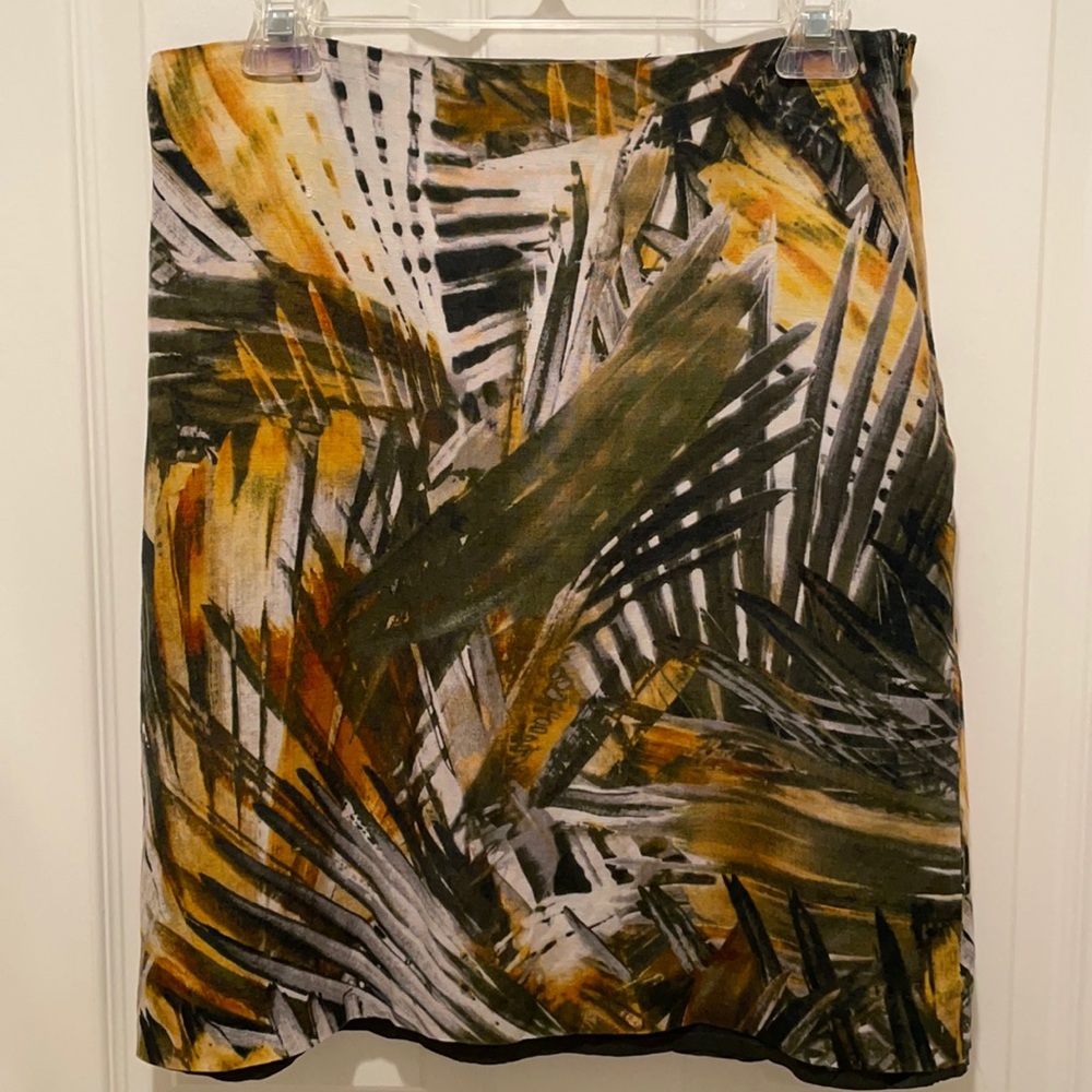 Premise Fully Lined Skirt SZ 4 Beautiful Tropical Print with Palm Leaves - Picture 1 of 10